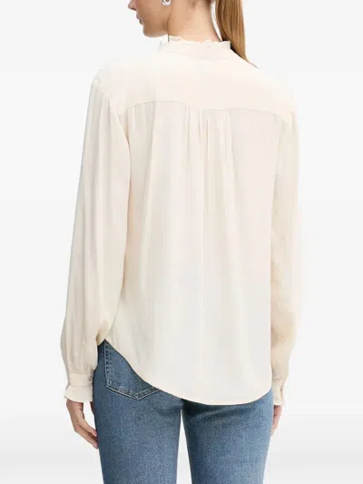 Hoss Intropia Ruffled Button Blouse In Neutral