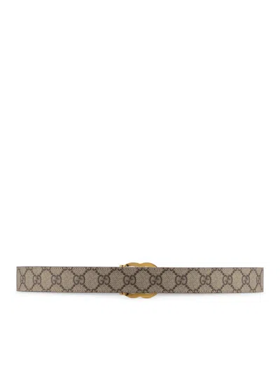 Gucci Women Reversible Gg Marmont Belt In Brown