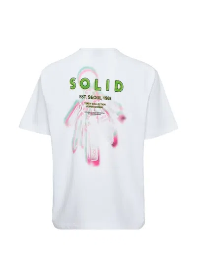 Solid Homme Charms Graphic-print T-shirt In White