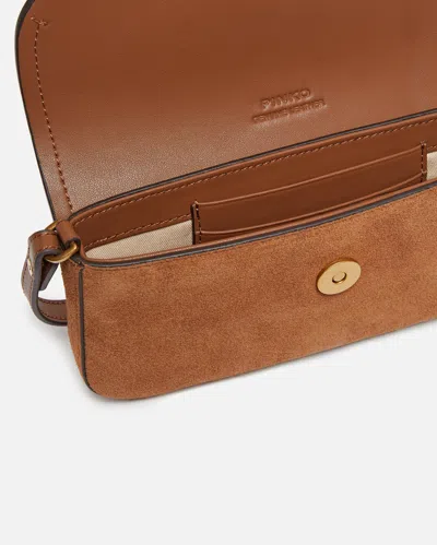 Pinko Saddle Medium Clutch Bag Adjustable Strap In Brown