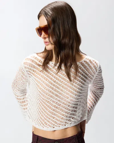 Pinko Sweaters Bianco Silver In White