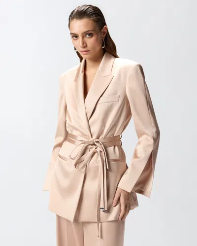 Pinko Belted Wrap Jacket In Neutral