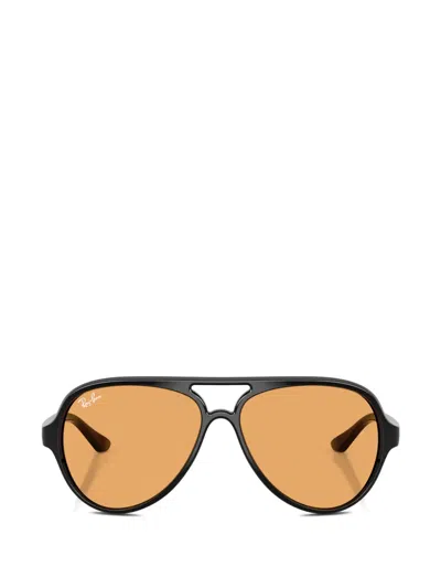 Ray Ban Cats 5000 Classic Summer Capsule Sunglasses Black Frame Orange Lenses 59-13