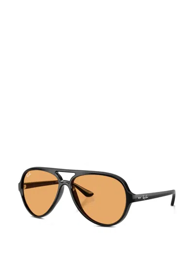 Ray Ban Cats 5000 Classic Summer Capsule Sunglasses Black Frame Orange Lenses 59-13
