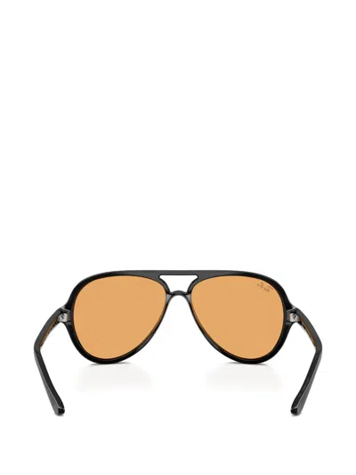 Ray Ban Cats 5000 Classic Summer Capsule Sunglasses Black Frame Orange Lenses 59-13