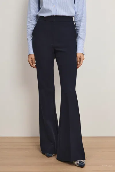 Veronica Beard Arden High Waist Flare Leg Pants In Blue