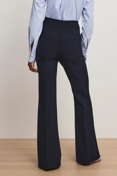 Veronica Beard Arden High Waist Flare Leg Pants In Blue