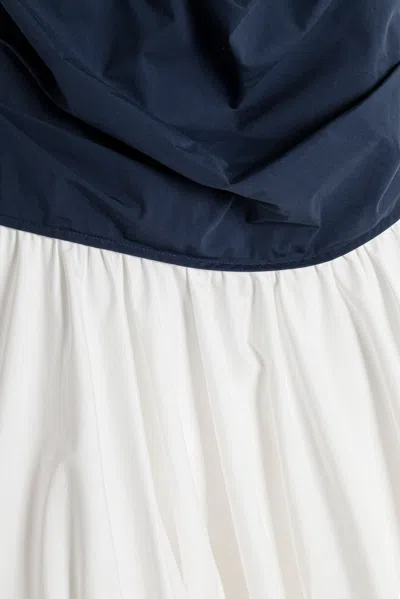 Simkhai Multicolor Salina Mini Dress With Boat Neckline And Bubble Skirt In Cotton Blend Woman In Blue