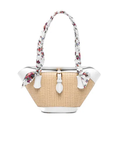Dolce & Gabbana Borsa A Spalla Coffa Capri In Rafia Con Stampa Floreale Dolce E Gabbana In Brown
