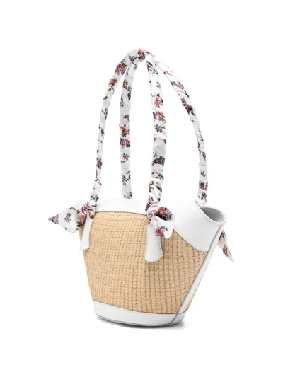 Dolce & Gabbana Borsa A Spalla Coffa Capri In Rafia Con Stampa Floreale Dolce E Gabbana In Brown