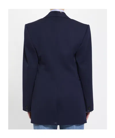 Celine Lapel Long-sleeved Blazer In Blue