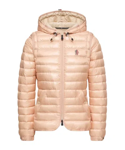 Moncler Grenoble Karura Short Transformable Down Jacket Pink In Neutral