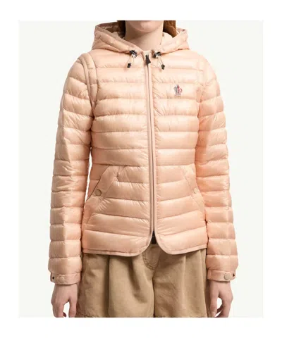 Moncler Grenoble Karura Short Transformable Down Jacket Pink In Neutral