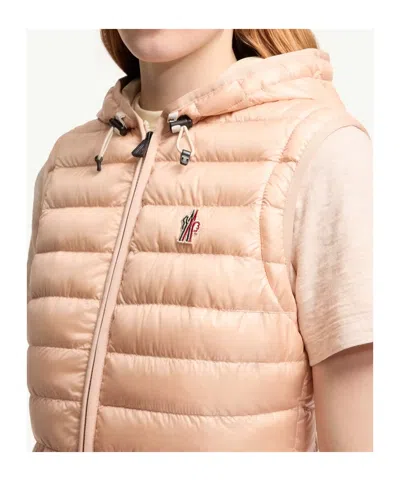 Moncler Grenoble Karura Short Transformable Down Jacket Pink In Neutral