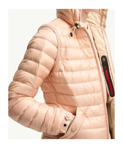 Moncler Grenoble Karura Short Transformable Down Jacket Pink In Neutral