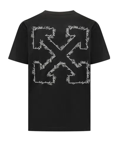 Off-white Arrow Script Short-sleeve T-shirt In Black