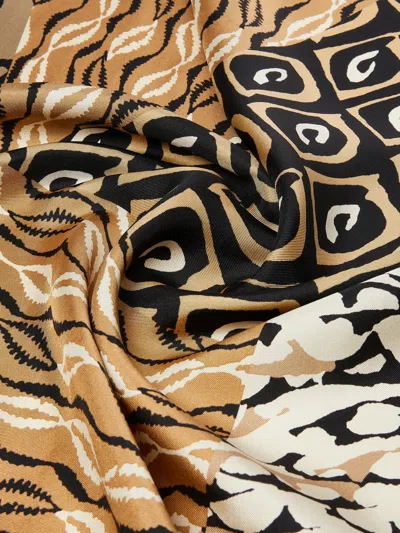 Max Mara Abstract Pattern Lightweight Square Scarf In Multi