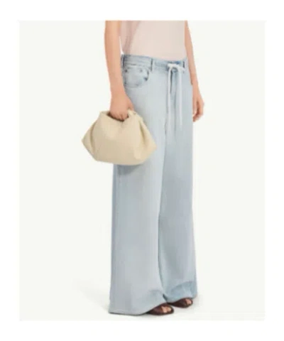 Mm6 Maison Margiela Drawstring Wide Leg Jeans In Blue