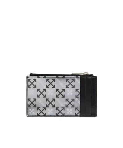 Off-white Arrow-pattern Wallet In Gray