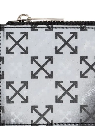 Off-white Arrow-pattern Wallet In Gray