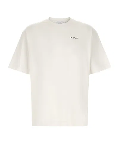 Off-white Ss22 Logo Round Neck Pullover Short Sleeve Loose Fit Khaki In Neutral