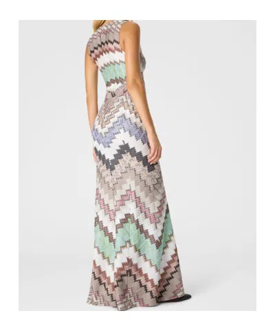 Missoni Striped Metallic Crochet-knit Maxi Dress In Multi
