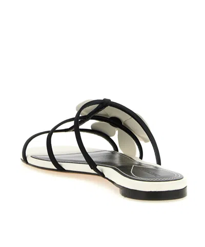 Zimmermann Orchid Floral Flat Strappy Open Toe Sandals In Multi