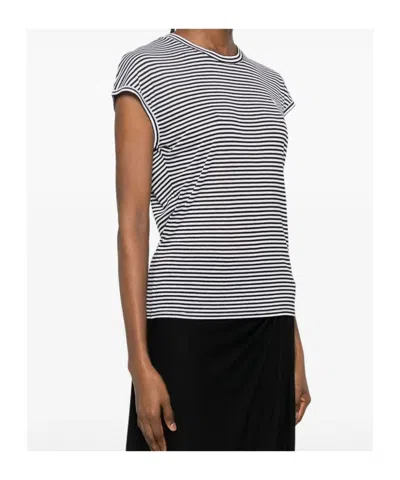 Tom Ford Blackwhite Striped T-shirt In Black