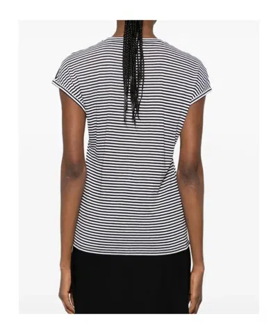 Tom Ford Blackwhite Striped T-shirt In Black