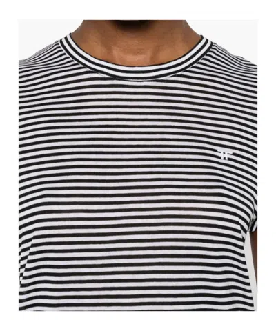Tom Ford Blackwhite Striped T-shirt In Black