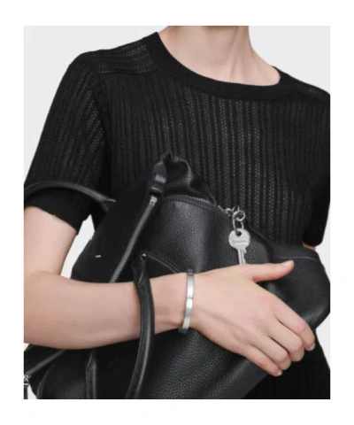 Maison Margiela Logo Reference Cuff Bracelet In Metallic