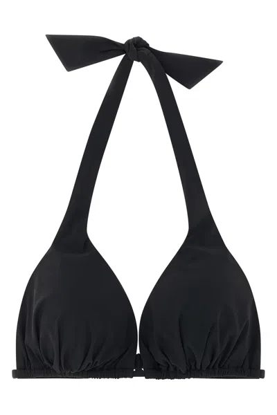 Dolce & Gabbana Padded Jersey Triangle Bikini Top In Black