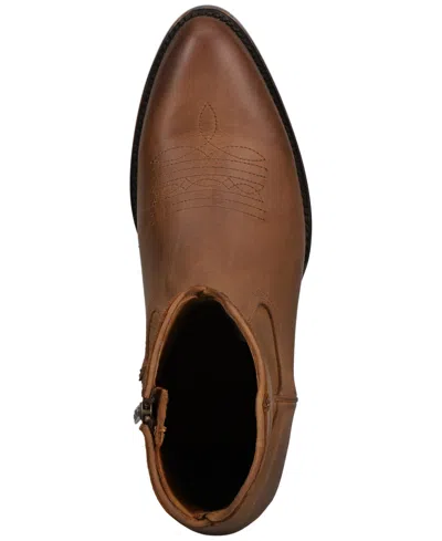 Frye Austin Inside Zip Plain Toe Boots In Brown