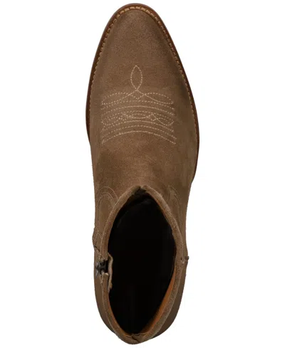 Frye Austin Inside Zip Plain Toe Boots In Brown