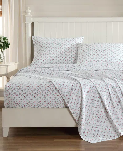 Laura Ashley Cotton Percale 4-pc. Sheet Set, Full In White