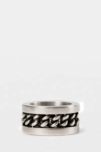 Ann Demeulemeester Marin Chain Ring In Silver