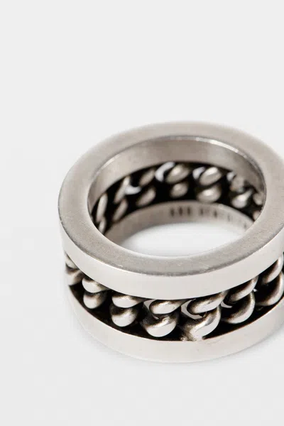 Ann Demeulemeester Marin Chain Ring In Silver