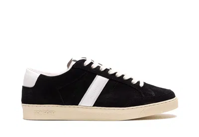 Tom Ford Blake Leather-trimmed Suede Sneakers In Multi