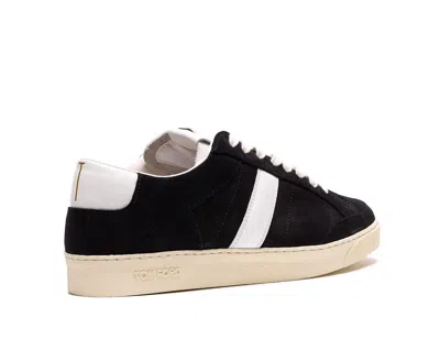 Tom Ford Blake Leather-trimmed Suede Sneakers In Multi