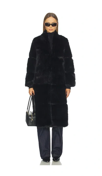 Apparis Sylke Recycled Fur Coat In Noir