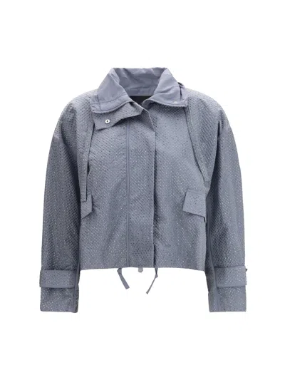 Pinko Light Blue Polyester Shell Jacket In Gray