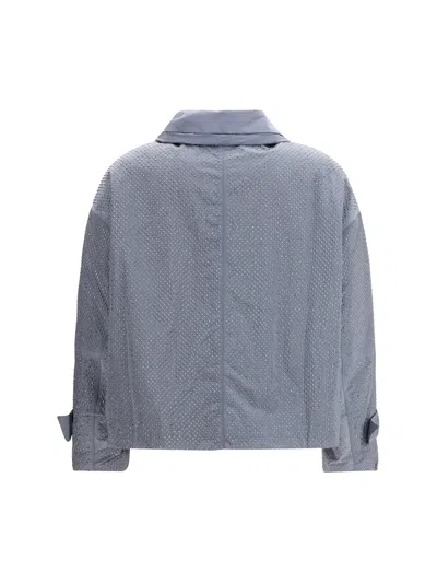 Pinko Light Blue Polyester Shell Jacket In Gray