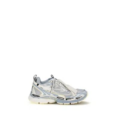 Off-white Mesh Sneakers Round Toe Rubber Sole Pull Tab In Multi