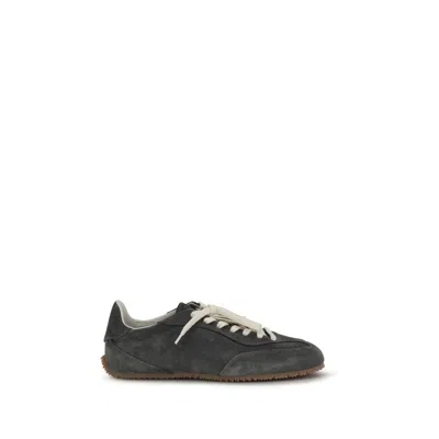 Axel Arigato Daze Runner Grey Sneaker With Logo On The Tongue And Grooved Sole In Suede Man In Gray