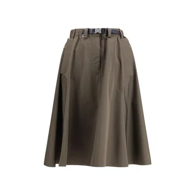 Prada Skirt Featuring Belt Loops And Flap Detail In Black