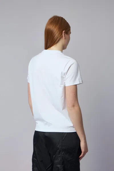 Ganni Graphic Print Relaxed Fit Short Sleeve Top In White