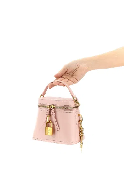 Balmain Pulse Vanity Padlock Tote Bag In Pink