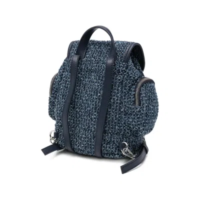 Ganni Buckle Fastened Drawstring Backpack In Blue