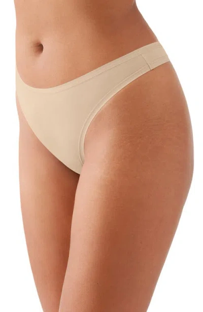 Wacoal Understated Stretch Cotton Thong In Neutral