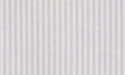 Saint Laurent Stripe Longline Cotton Button-up Shirt In Gray